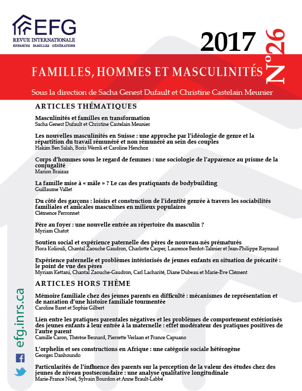 Revue international Familles, hommes et masculinités, 2017, n° 26 « Familles, hommes et masculinités »